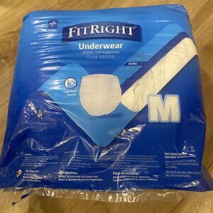 Medline FitRight Ultra Protective Disposable Underwear Medium 28-40 in 18 qty